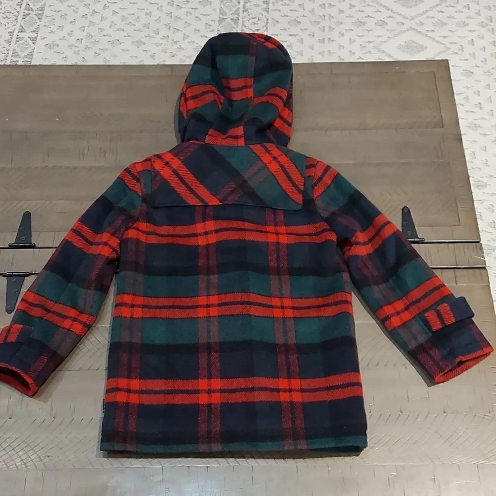 Sogni Kids Red Tartan Plaid Toggle Parka Sz 130/64